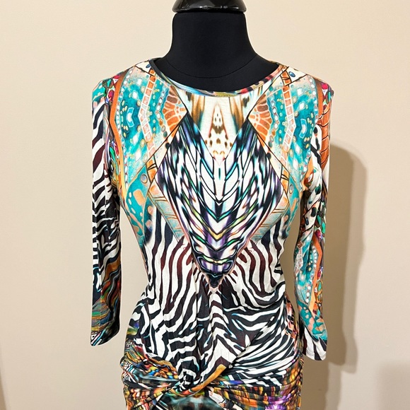 Unique Painted Island Print A-Line Midi Dress main image 1